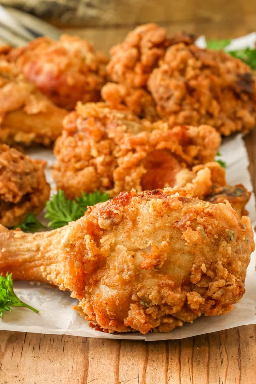 gluten free fried chicken with parchment paper