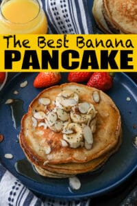 Banana Pancakes Recipe Pinterest Pin