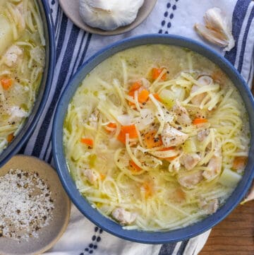 broth soup with chicken