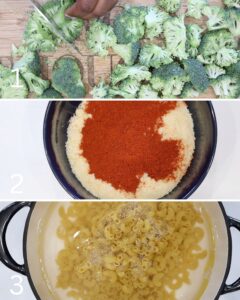 Steps 1-3 - Baked Mac and Cheese