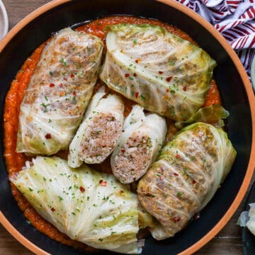 Turkish style white cabbage rolls