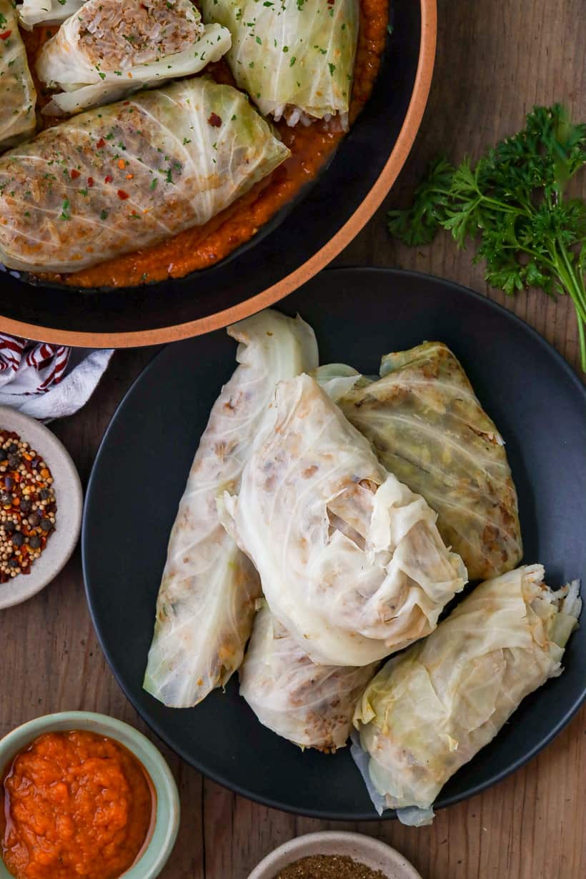 Cooked cabbage rolls