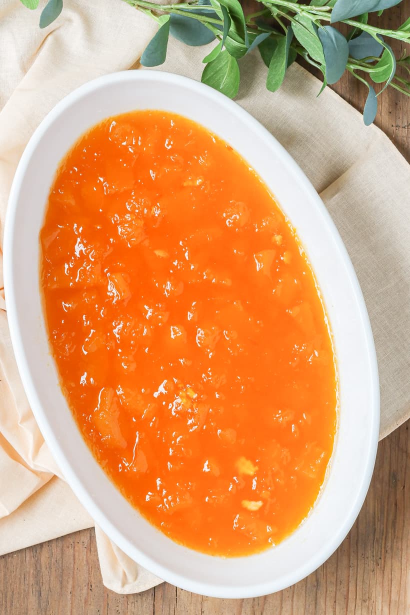 Turkey Pumpkin Dessert In White Dish