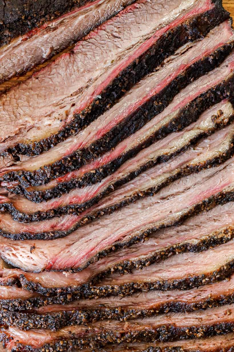 smoked brisket on board