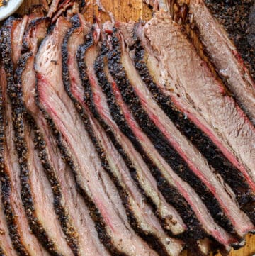Smoked brisket on board