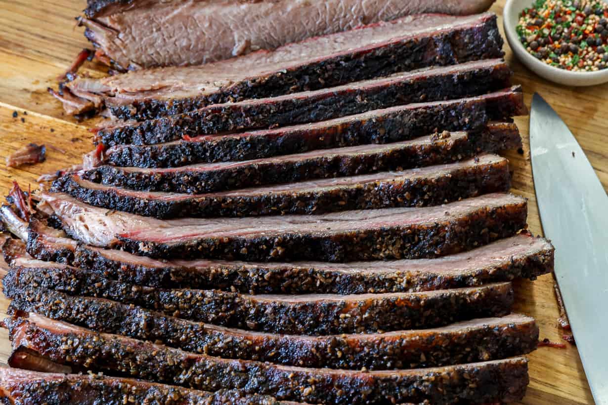 smoked brisket on board