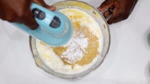 Whisking corn mixture