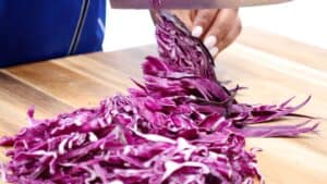 Chopping cabbage