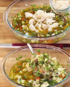 Cod Ceviche Step-by-step cooking process