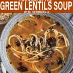Green Lentils Soup Pinterest Pin
