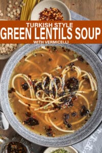 Green Lentils Soup Pinterest Pin