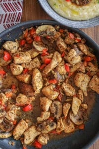 mushroom chicken in skillet