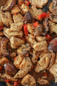 mushroom chicken with bell peppers