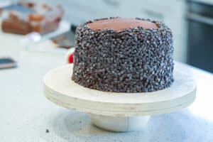 chocolate chips cover cake