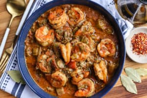 delicious smothered okra and shrimp