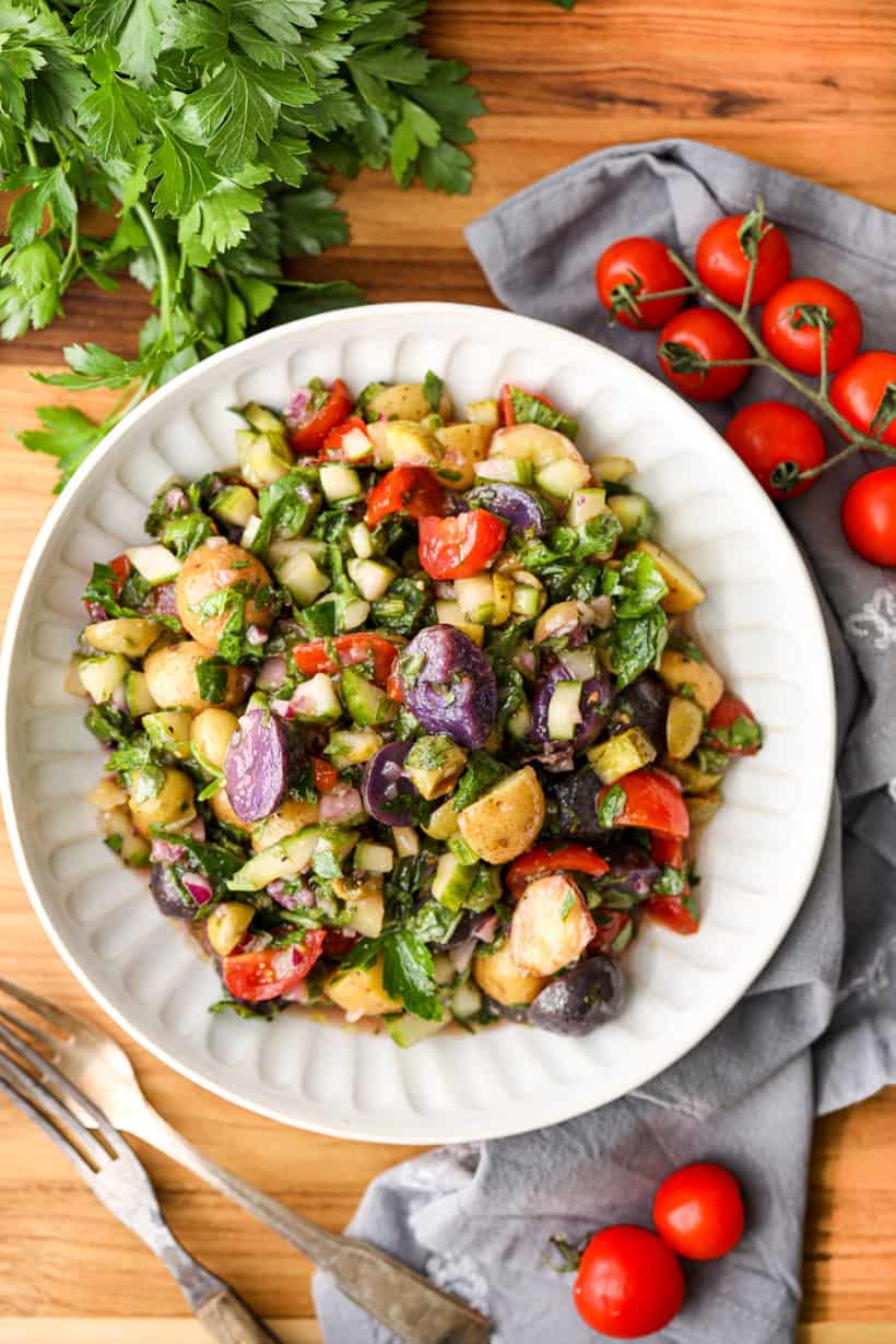 Mediterranean Potato Salad with fresh herbs