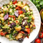 Mediterranean Potato Salad with cherry tomatoes and pickled dill