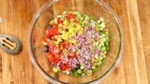 Mixing the ingredients in a bowl