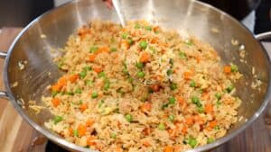 Tuna Fried Rice on a spoon