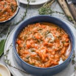 Haitian Legume in a blue bowl
