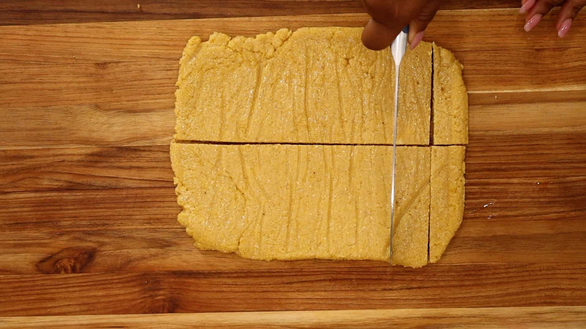 Cutting polenta fries