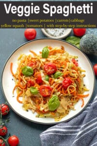 Healthy veggie spaghetti recipe Pinterest Pin