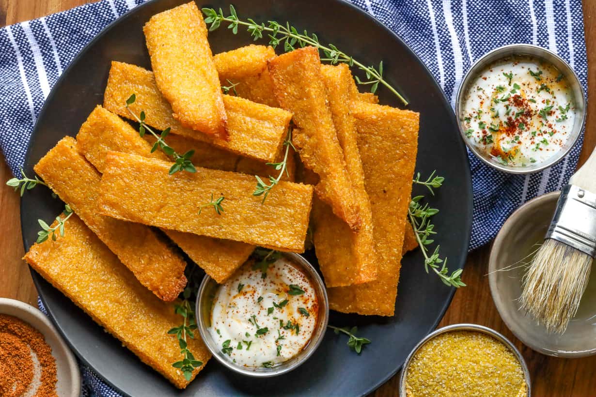 Polenta Chips {Mayi Moulin Fri) Savory Thoughts