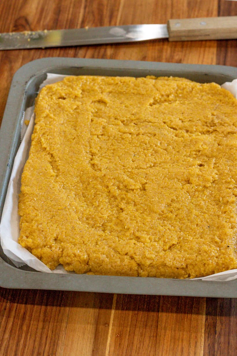 polenta in baking tray