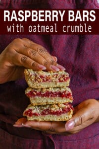 Raspberry Bars with oatmeal crumble Pinterest Pin