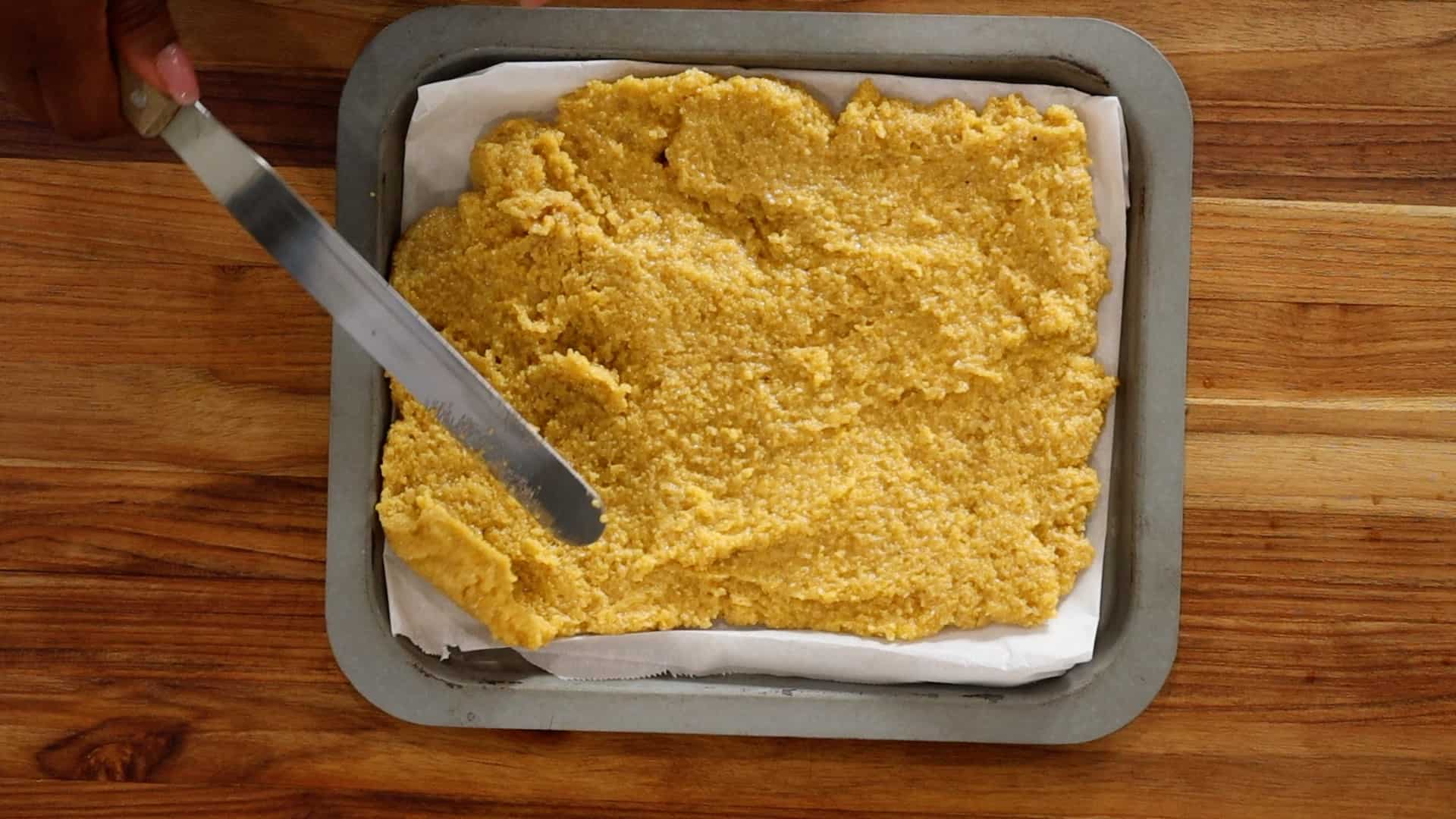 spreading polenta