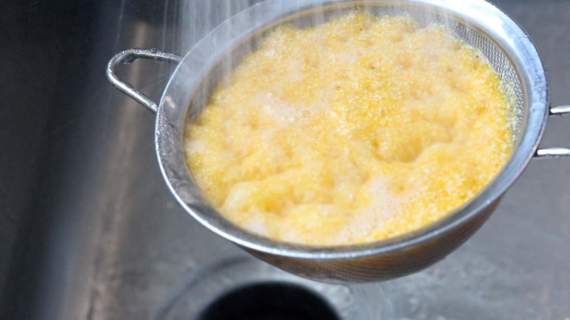 washing polenta
