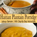 Plantain porridge in bowl Recipe Pin