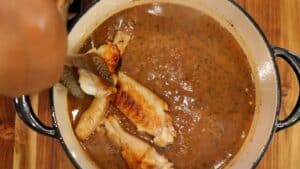 Adding Turkey Wings to the gravy