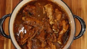 Smothered turkey wings in dutch Oven