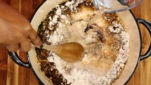 adding water to create gravy
