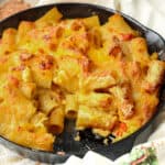 Haitian Mac and Cheese in skillet