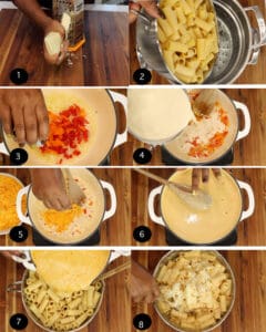 Step-by-step instructions to make macaroni au gratin (Haitian Mac and Cheese)