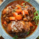 Instant pot oxtail with carrots and herbs