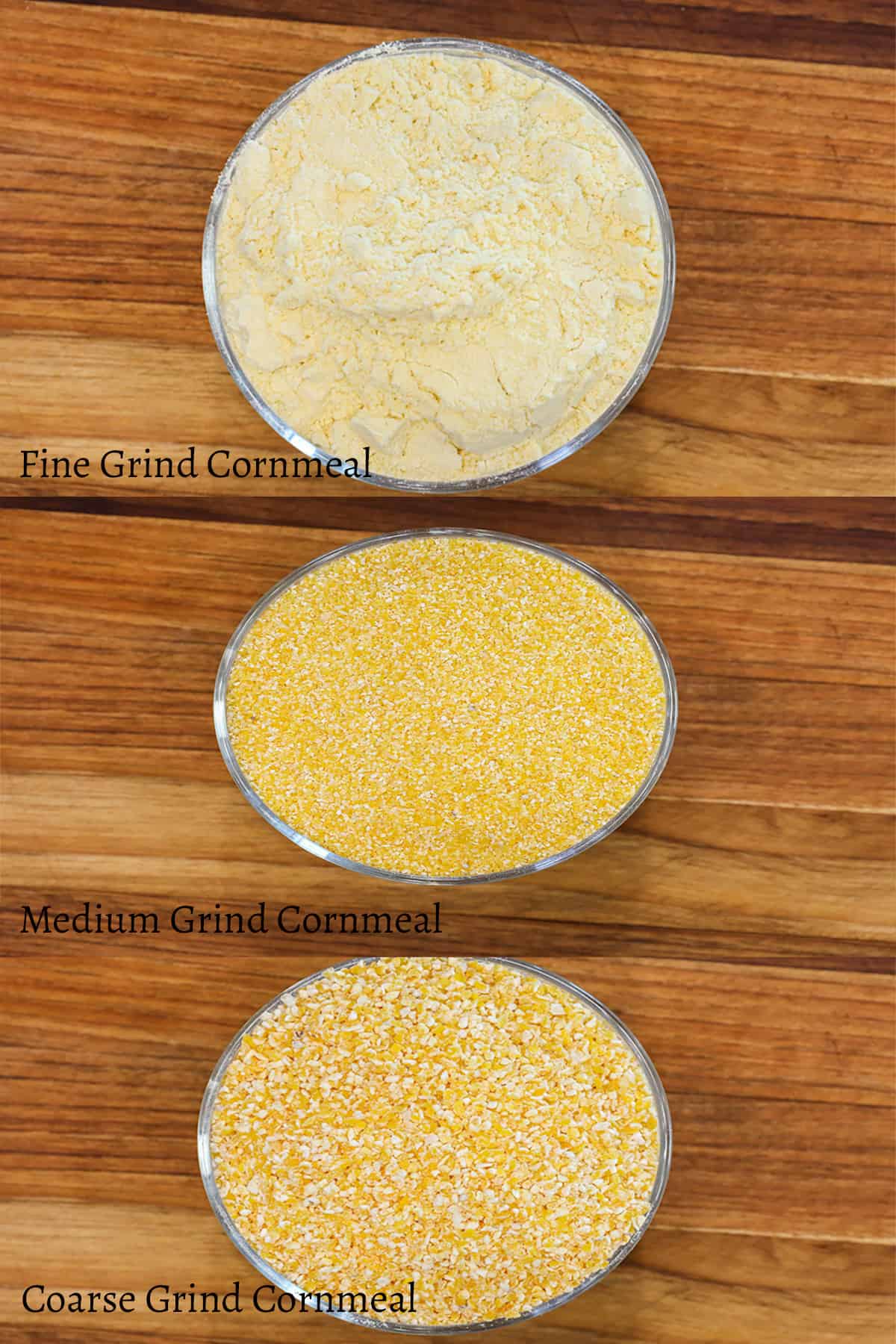 Different Grinds of cornmeal