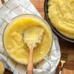 Cooked mais moulin with spoon