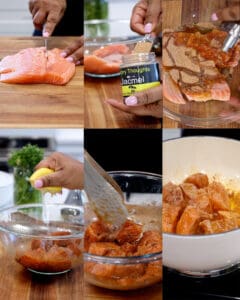 step by step guide to make salmon tacos