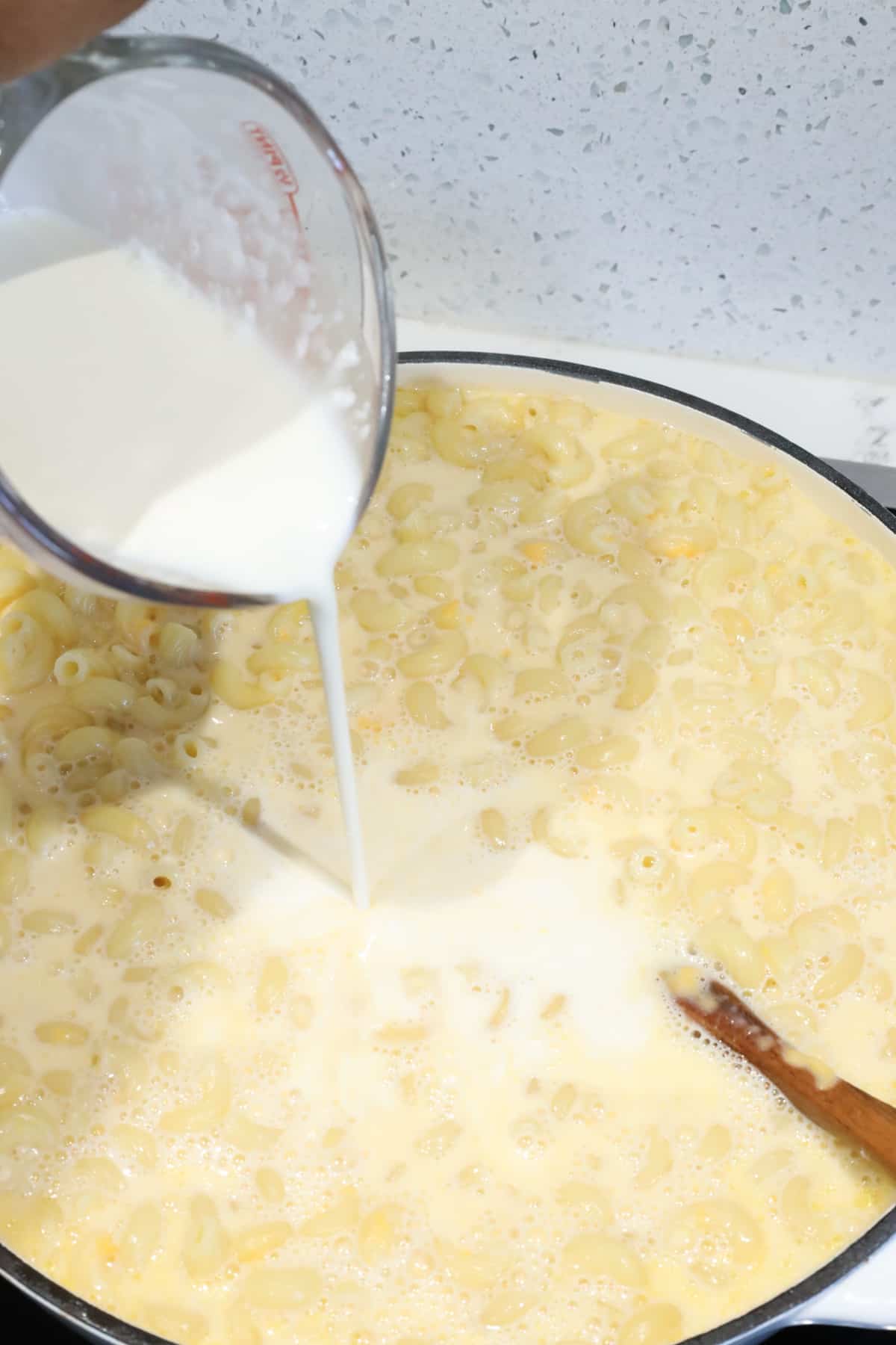 pouring milk and creamer