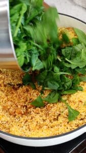 Cuting spinach