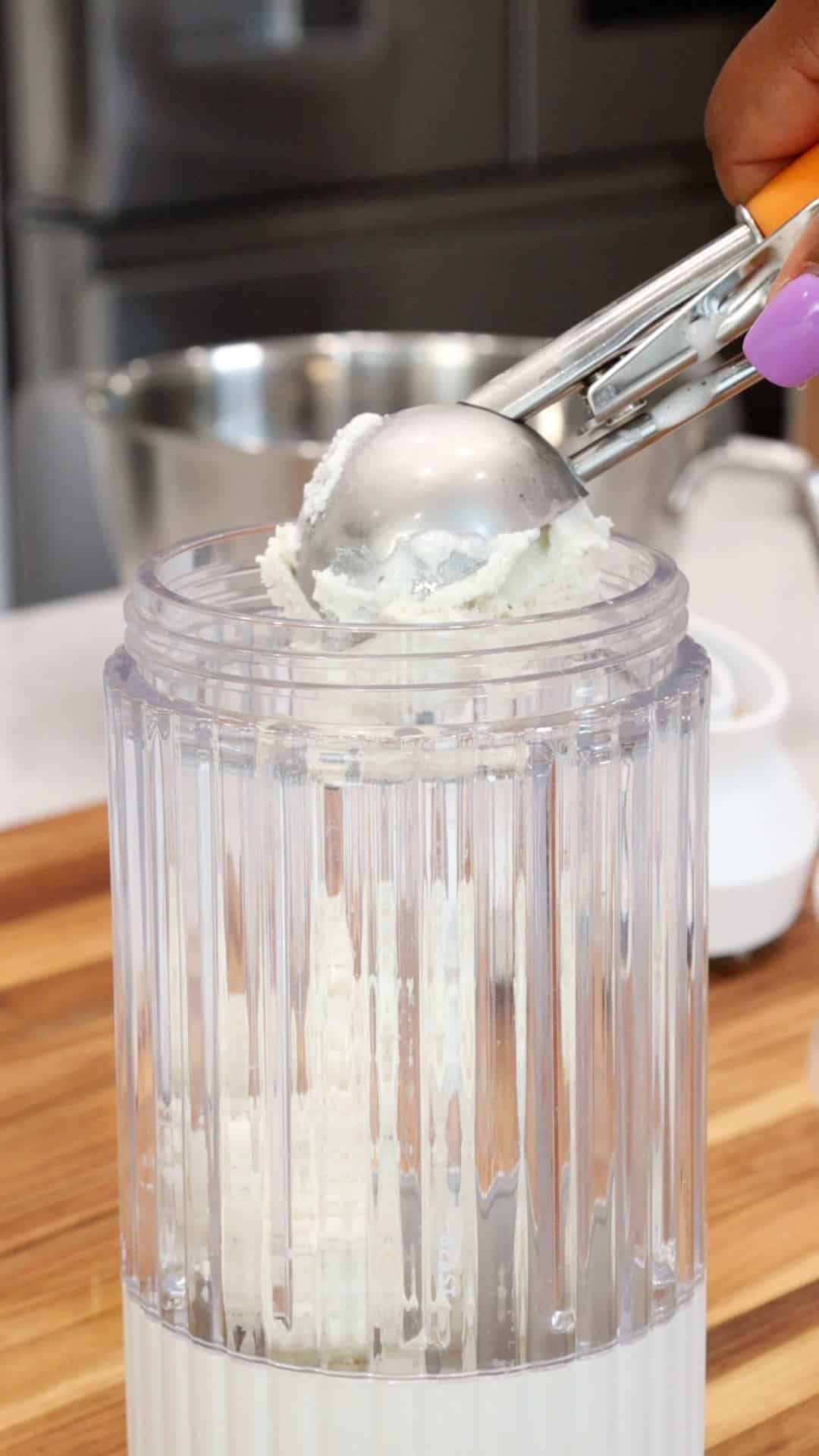 Adding Ice Cream to blender