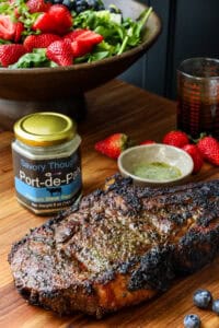 Steak and port - de - paix steak seasoning blend with salad on the side