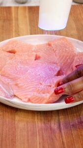 Seasoning salmon