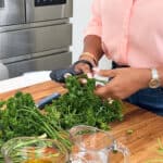 Cutting parsley with shears