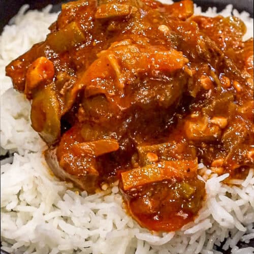 Haitian White Rice With topped with Legume
