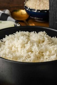 closeup of White rice