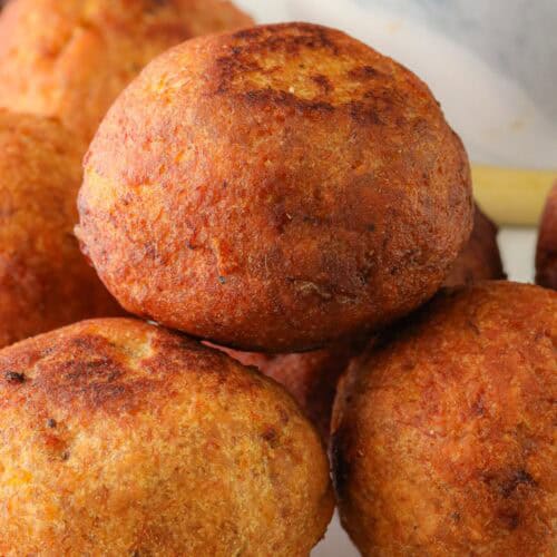 stacked plantain balls